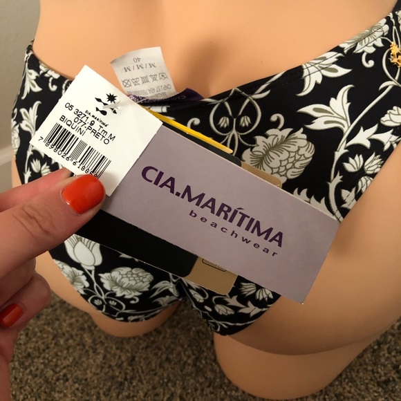 🌿Nwt cia.marítima beach wear bikini set black & white size M - Picture 7 of 7